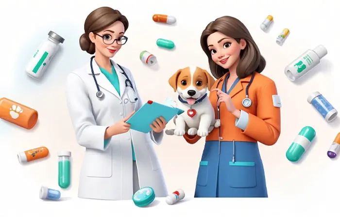 Creative and Eye Catching Pet Care Clinic 3D Illustration